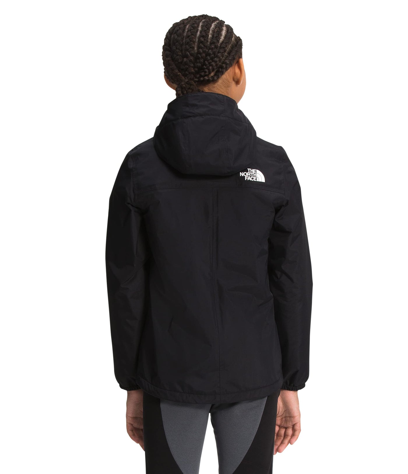 THE NORTH FACE Girls' Warm Storm Waterproof Rain Jacket, TNF Black, Large