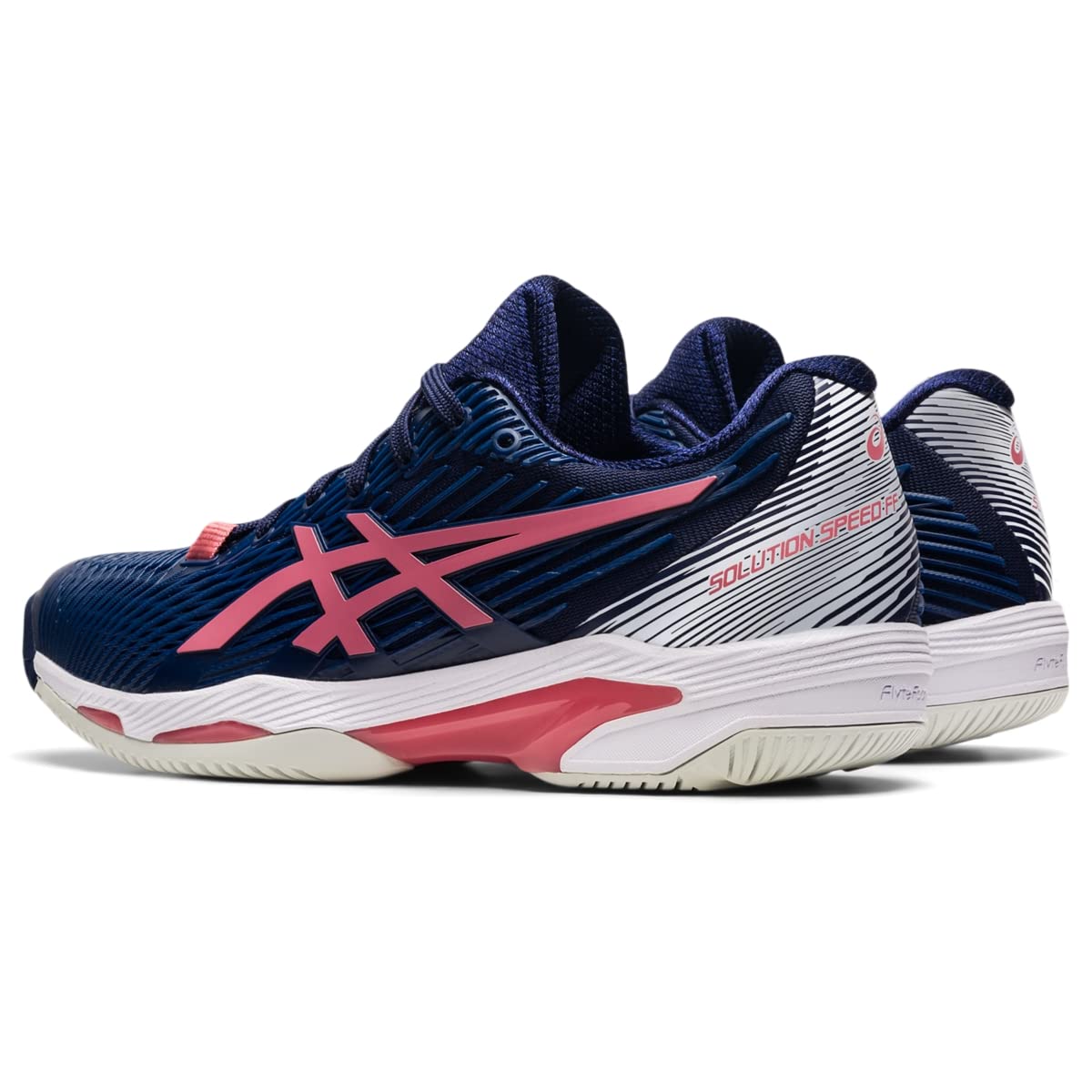 ASICS Women's Solution Speed FlyteFoam 2 Tennis Shoes, 9.5, Peacoat/Smokey Rose
