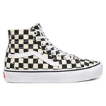 Vans Unisex Checkerboard Sk8 Hi Tapered Men/Women Skate Shoes, Black/White/Checkerboard, 7 Women/5.5 Men