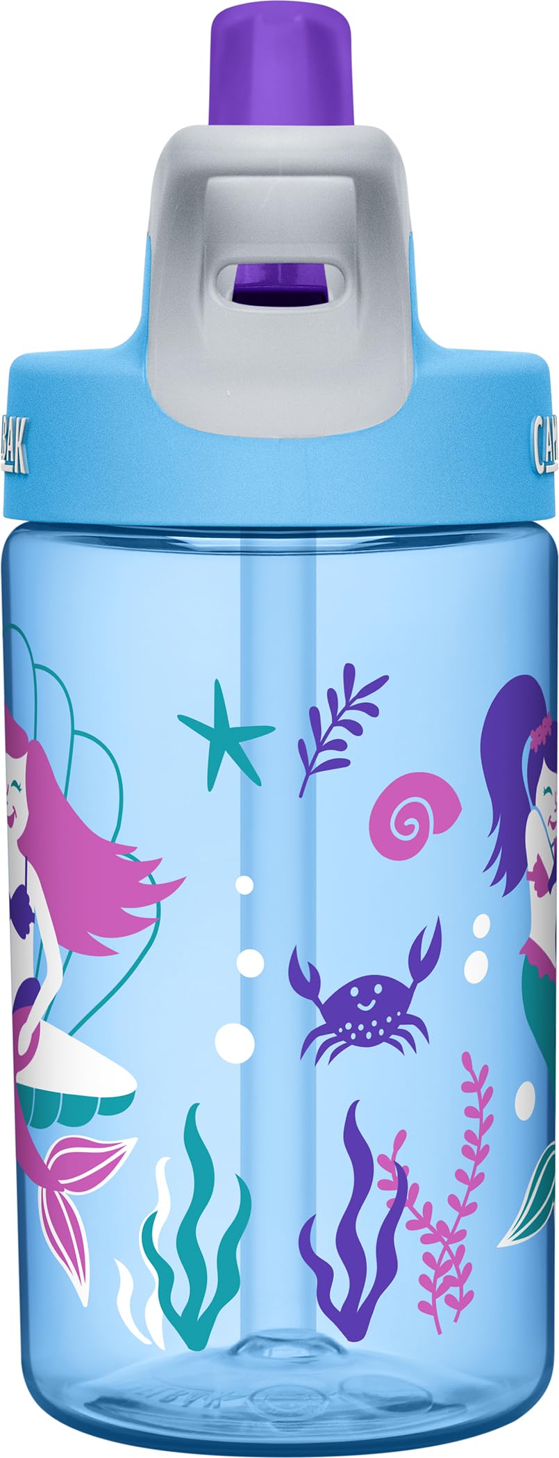 CamelBak Eddy Kids Big Bite Valve Straw Water Bottle Magical Mermaids, 12oz
