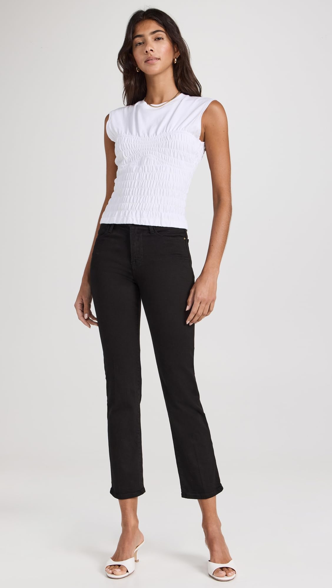 FRAME Women's Le High Straight Jeans, Film Noir, Black, 28