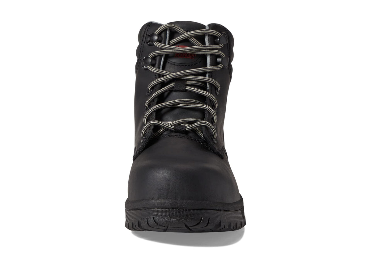 Avenger Work Boots Reflex Shoes for Women – Leather Upper – PU Midsole – Mesh Lining – Flex-Welt Construction 10 Black