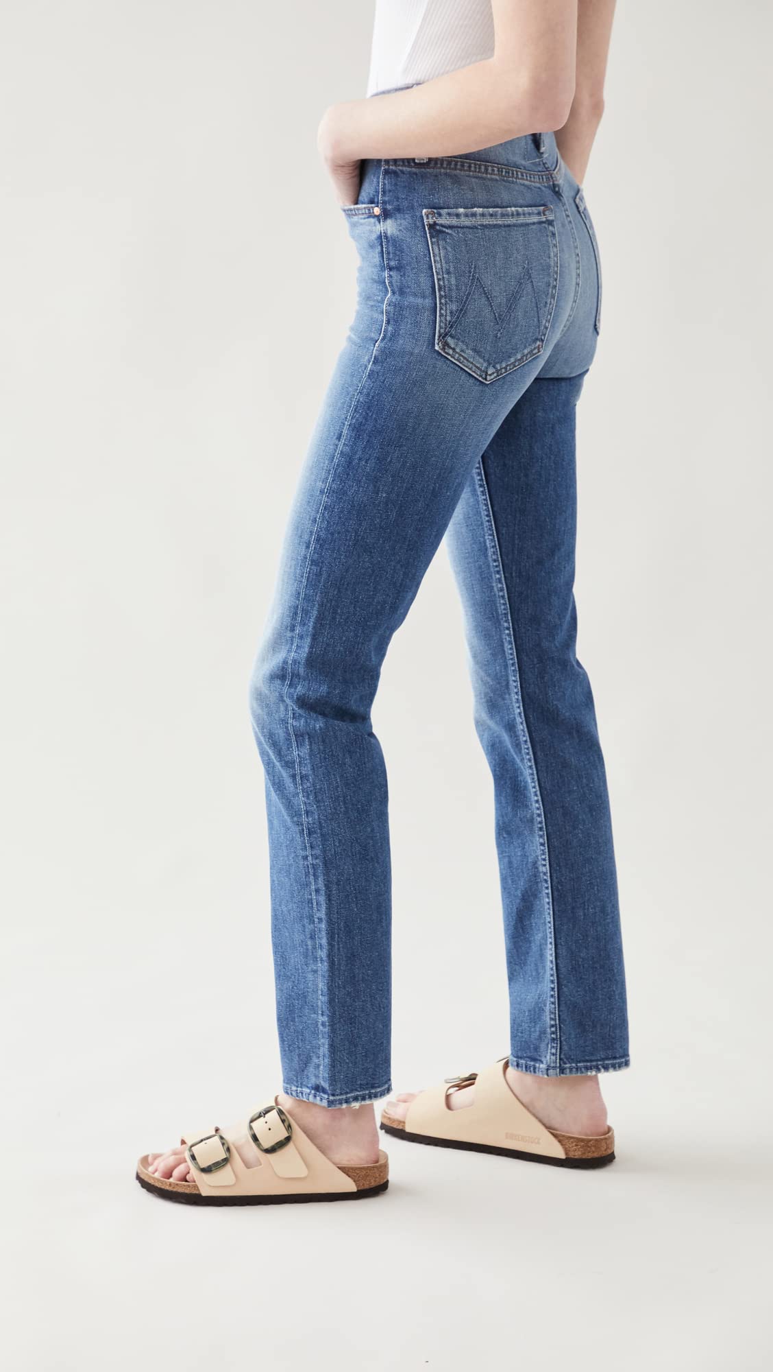 MOTHER Women's The Insider Crop Jeans 27 Regular Cowboys Don't Cry