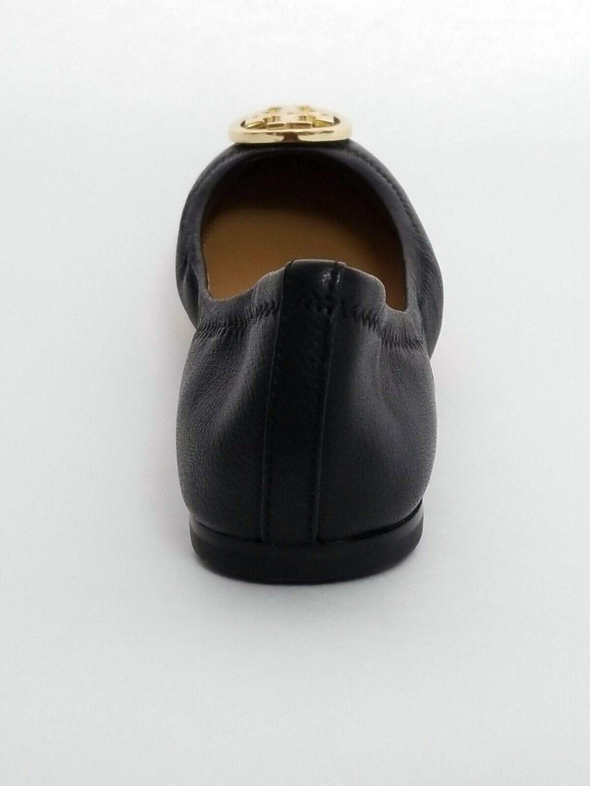 Tory Burch Benton 2 Travel Ballet in Nellie Nappa Leather (Perfect Black - Gold, Numeric_7_Point_5)