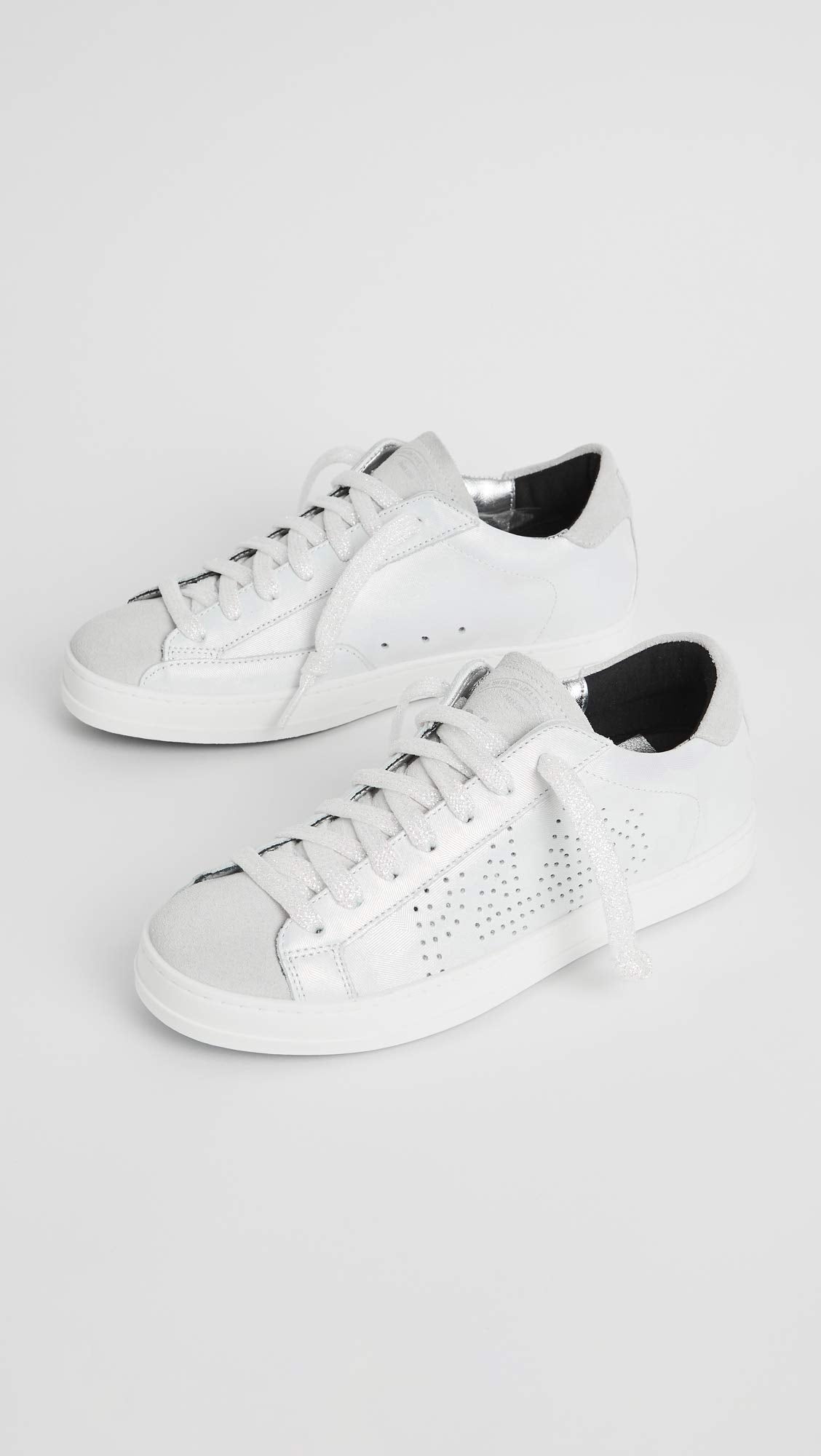 P448 Women's John Pink Python-Printed Leather Low-Top Italian Sneaker 9 Arctic/Irla