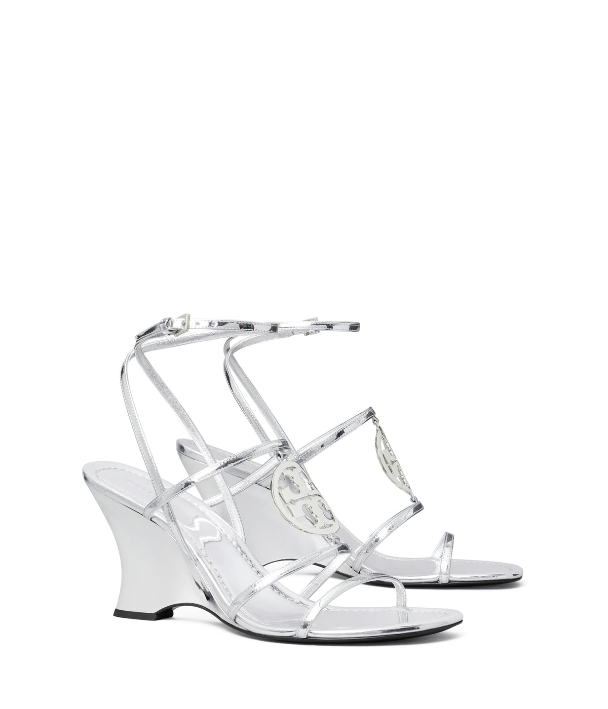 Tory Burch Women's 85 mm Capri Miller Wedge Espadrille Sandal, Argento/Silver, 7.5