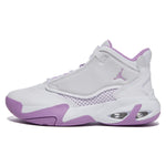 Jordan Boy's Max Aura 4 (Big Kid) White/Rush Fuchsia/Barely Grape 5 Big Kid M