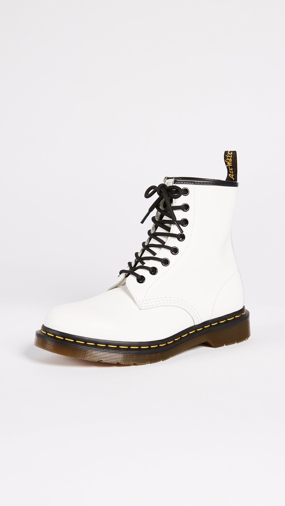 Dr Martens Women's 1460 Smooth Leather 8 Eye Boot, White, 11
