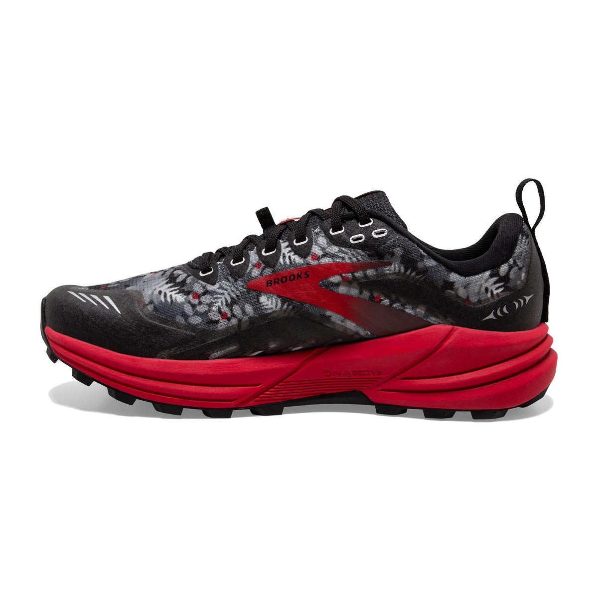 Brooks Women's Cascadia 16 Trail Running Shoe - Black/Grey/Red - 10 Medium