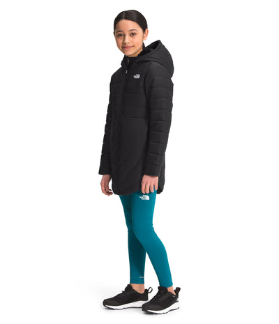 The North Face Girls' Reversible Mossbud Swirl Parka, TNF Black, XS
