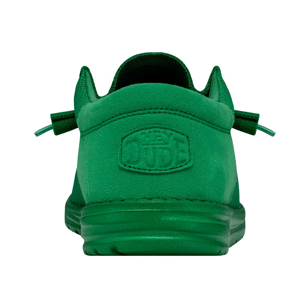 HEYDUDE Men's Wally Funk Mono Kelly Green Size 5 | Men's Loafers | Men's Slip On Shoes | Comfortable & Light-Weight