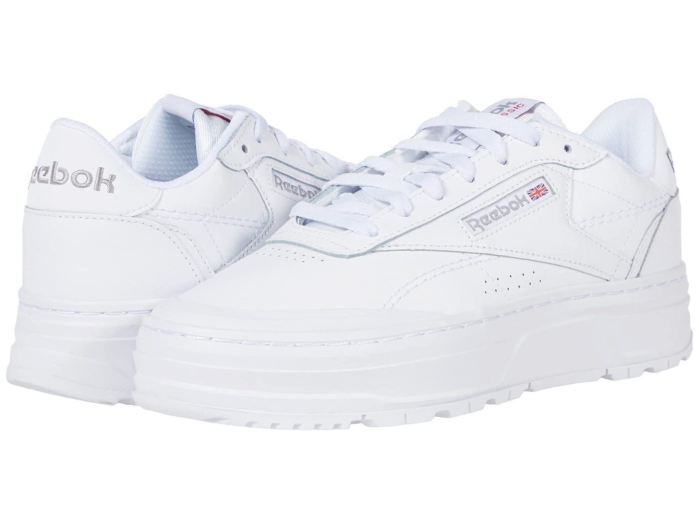 Reebok Club C Double Geo White/White/Pure Grey 9.5 B (M)