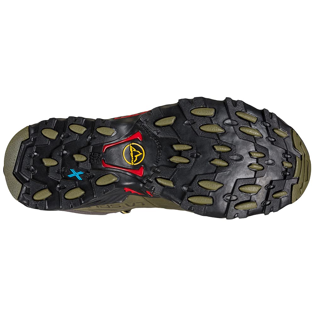 La Sportiva Mens Ultra Raptor II Mid Leather GTX Wide Hiking Boots, Ivy/Tango, 12