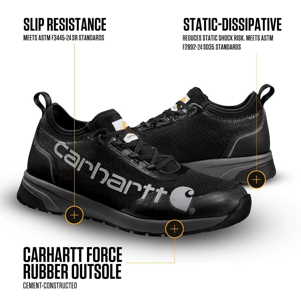 Carhartt Men's Force 3-Inch SD Soft Toe Work Sneaker, Black - 11.5 W