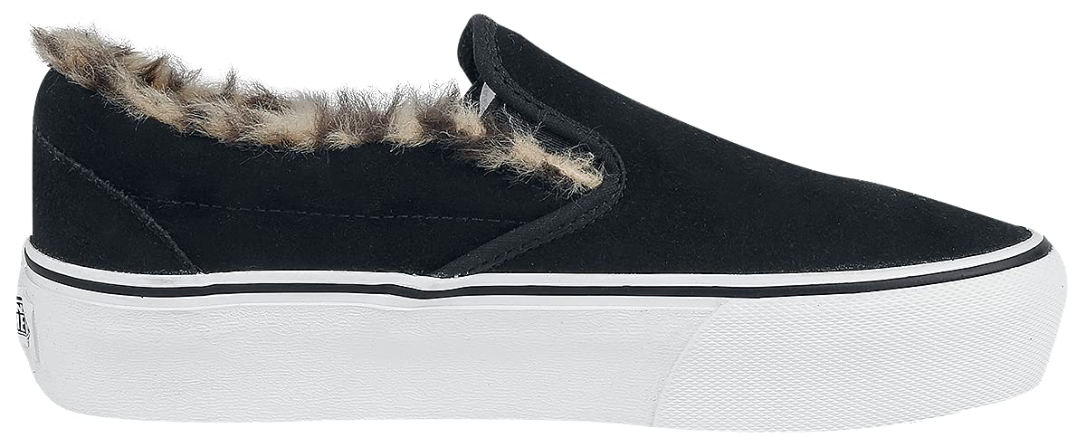 Vans Womens Suede Slip-On Platform Lack/Leopard Sneaker - 5