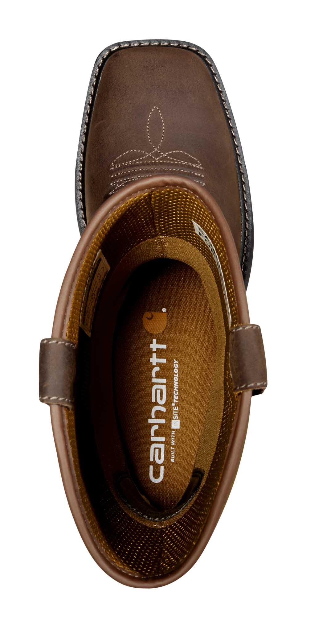 Carhartt Men's Montana 11" Waterproof Steel Square Toe Wellington 7.5 Wide Brown/Burnt Olive