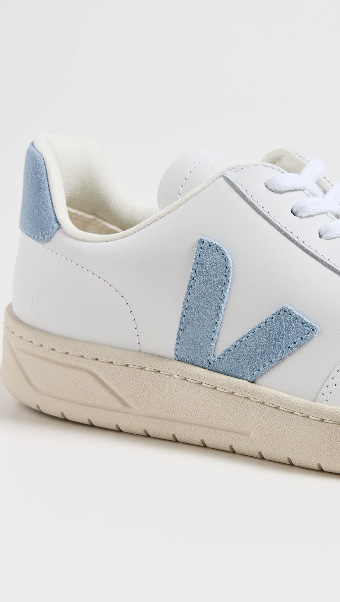 Veja Men's V-12 Leather Sneakers, Extra White Steel, 10 Medium US