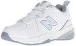 New Balance Women's 608 V5 Casual Comfort Cross Trainer, White/Light Blue, 10.5 Wide