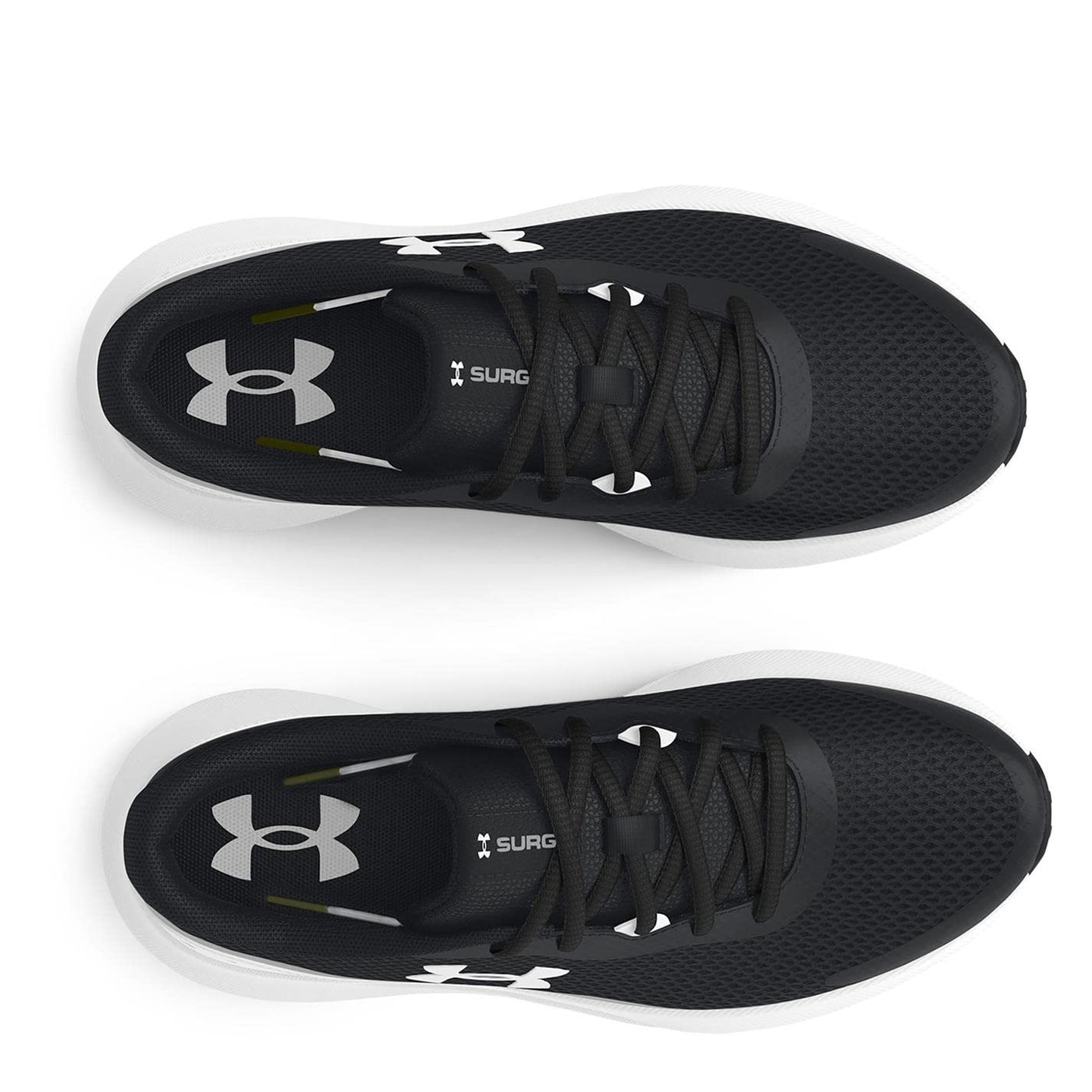 Under Armour Boys' Surge 3, Black/White, 3.5 Medium US