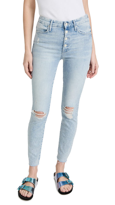 MOTHER Women's The Pixie Ankle Fray Jeans 34 Action Shot