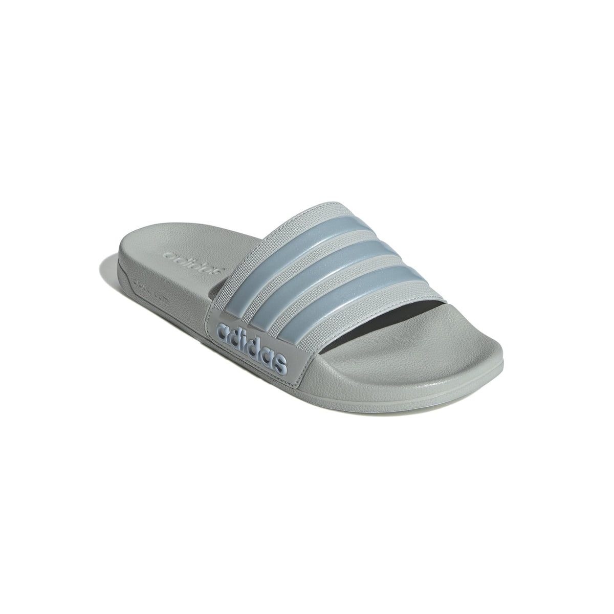 adidas Adilette Shower Slides Wonder Silver/Magic Grey Metallic/Wonder Blue Men's 8, Women's 9 Medium