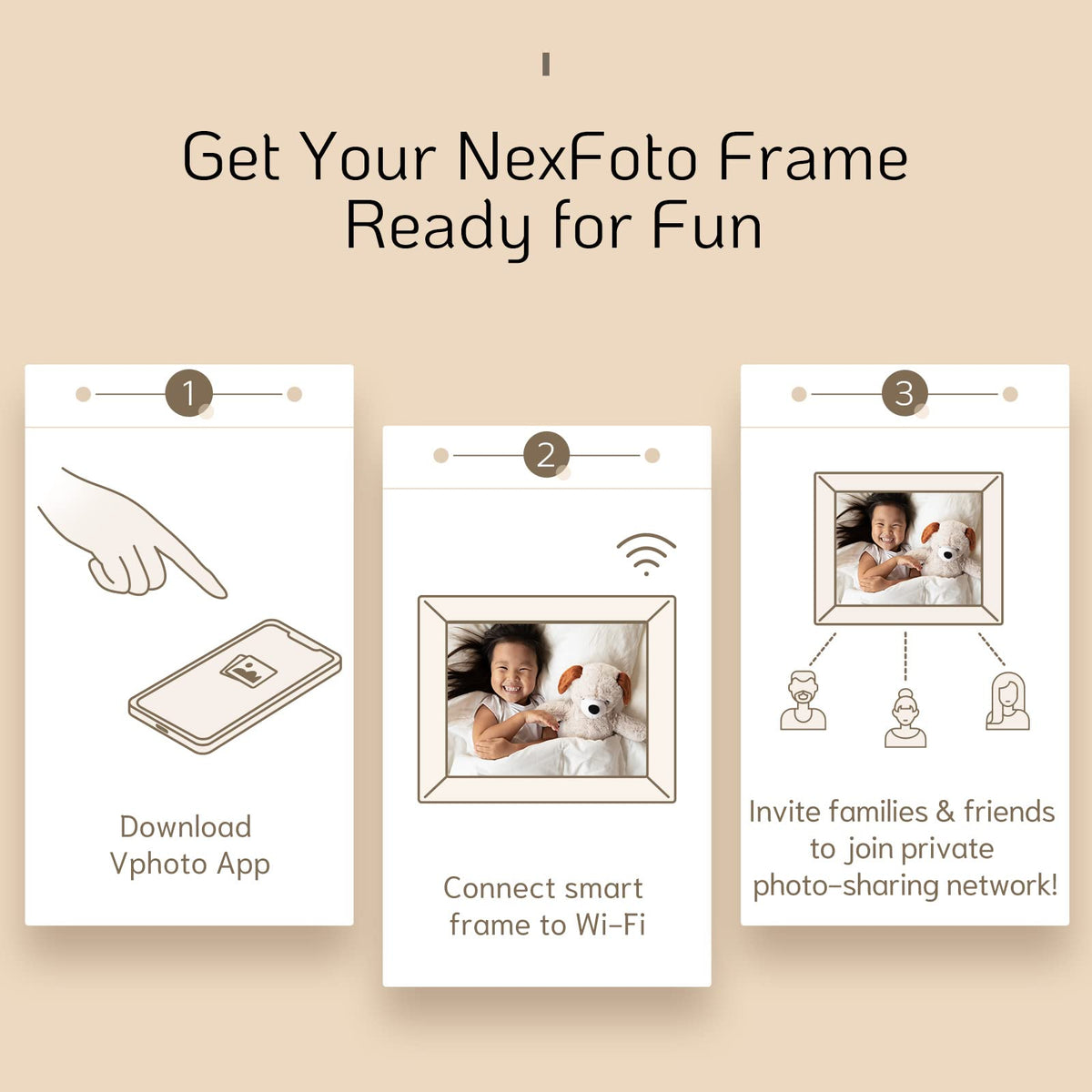 NexFoto 11 Inch Smart 32GB Digital Picture Frame 1080P, Wi-Fi Photo Frame with IPS Touch Screen, Motion Sensor, Easy Setup to Share Photos or Videos via App Email Instantly, Gift for Grandparents