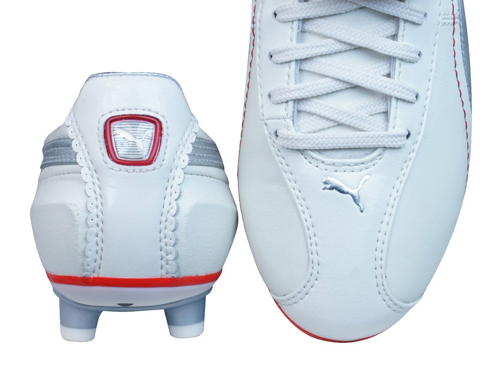 PUMA King XL i FG Women's Leather Soccer Cleats-Silver-6.5