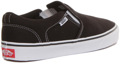 Vans Men's Asher Trainers, Canvas Black White, 7.5