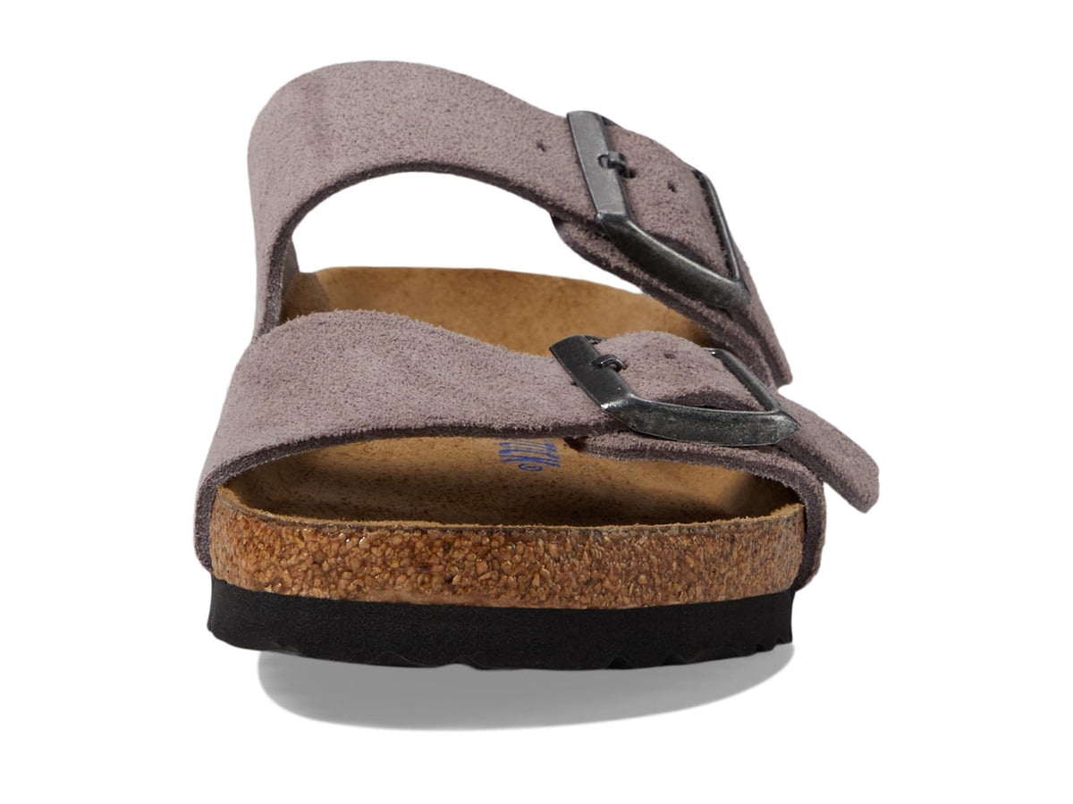 Birkenstock Women's Arizona Soft Footbed-Suede Sandal, Faded Purple, 6-6.5