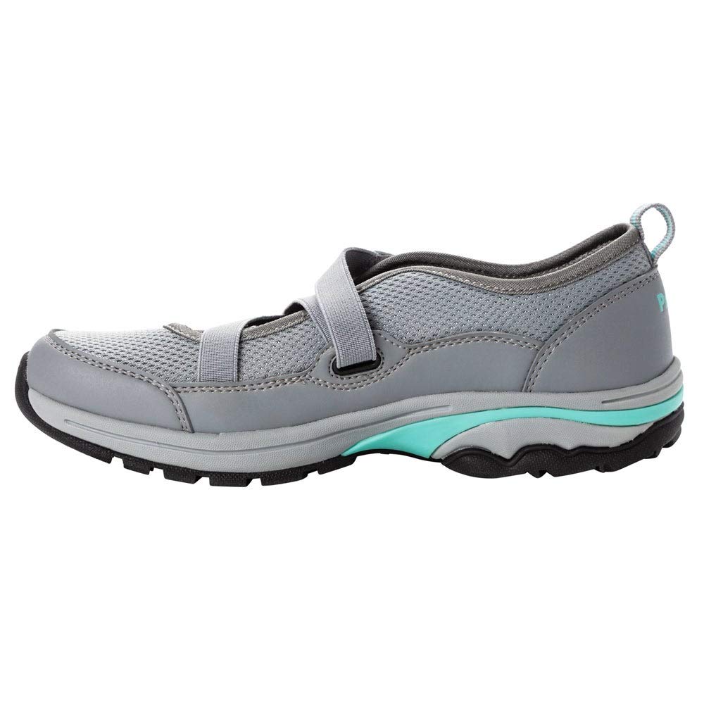 Propét Women's Poppy Hiking Shoe, Grey/Mint, 8 X_Wide US
