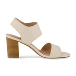 CUSHIONAIRE Women's Talent cut out heel sandal +Memory Foam and Wide Widths Available, Cream 6.5 W