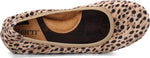 BORN Women's, Julianne Flat 9 Black/Natural Leopard Fabric