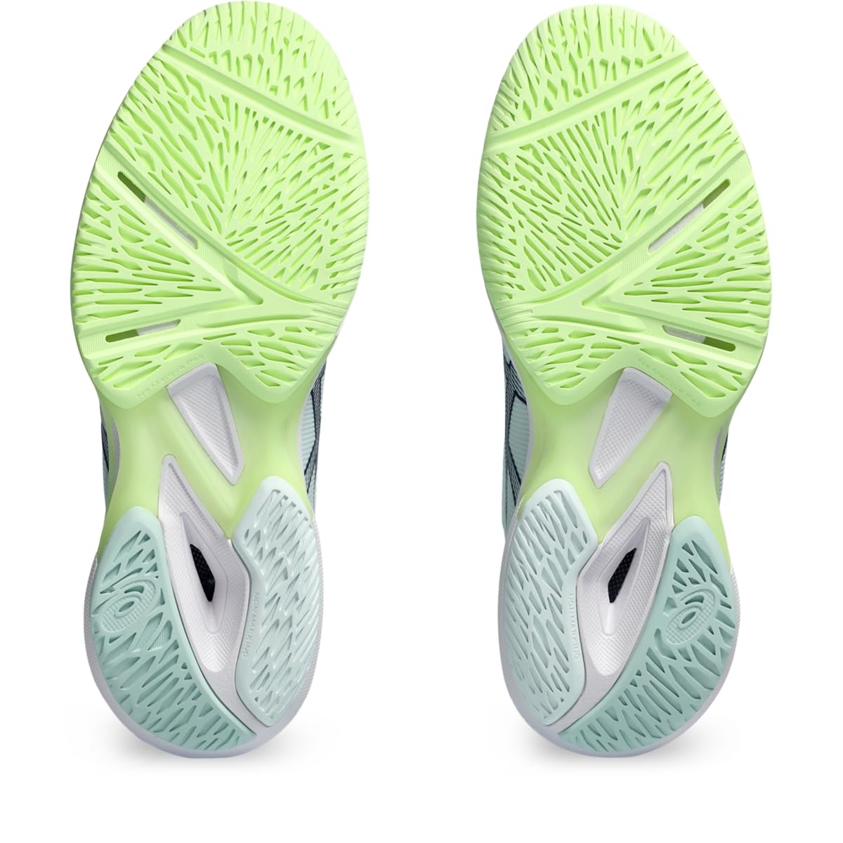 ASICS Women's Solution Speed FlyteFoam 3 Tennis Shoe, 10, Pale Mint/Blue Expanse