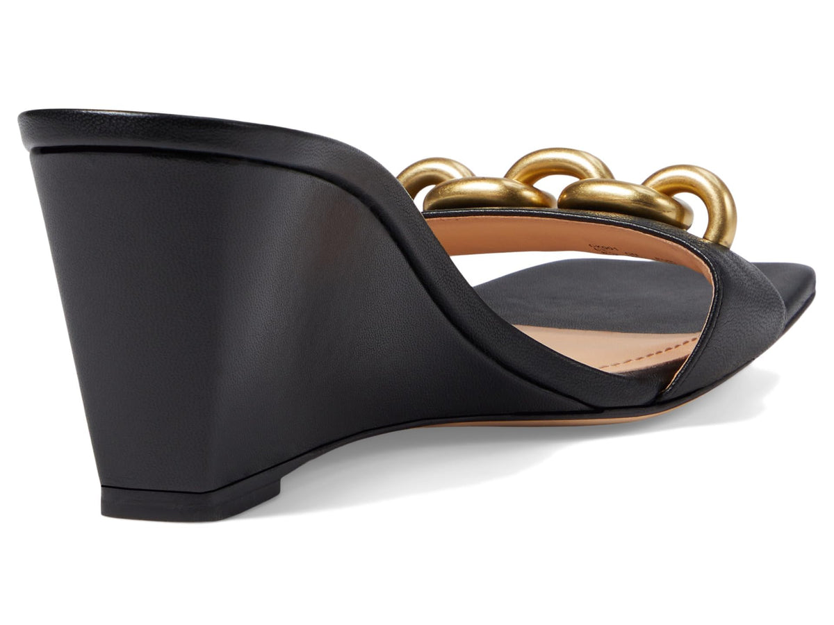 Coach Elsie Leather Wedge Black 8.5 B (M)