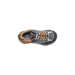 Merrell Moab FST Low Waterproof Hiking Sneaker, Navy/Grey/Orange, 3.5 Wide US Unisex Big_Kid