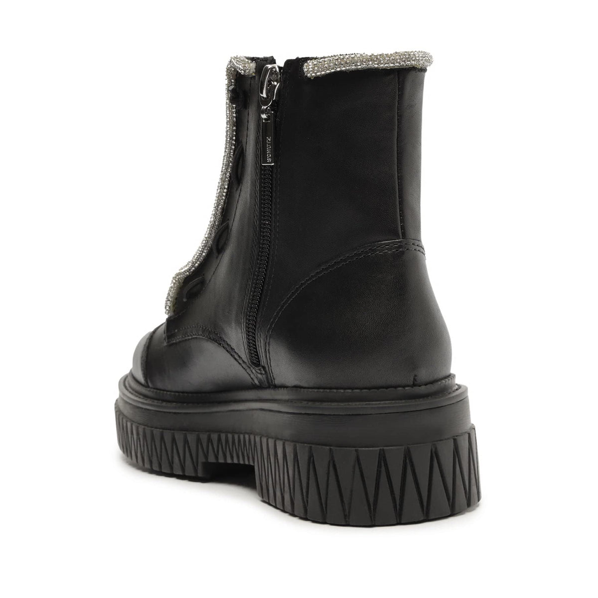 SCHUTZ Women's Amirah Boots, Black/Cristal, 9 Medium US