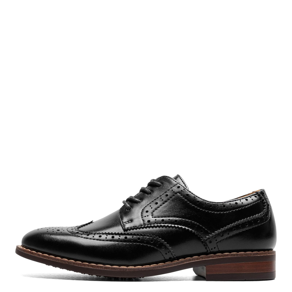 Florsheim Boy's, Rucci JR Wingtip Oxford - Little Kid & Big Kid 6 Big Kid Black