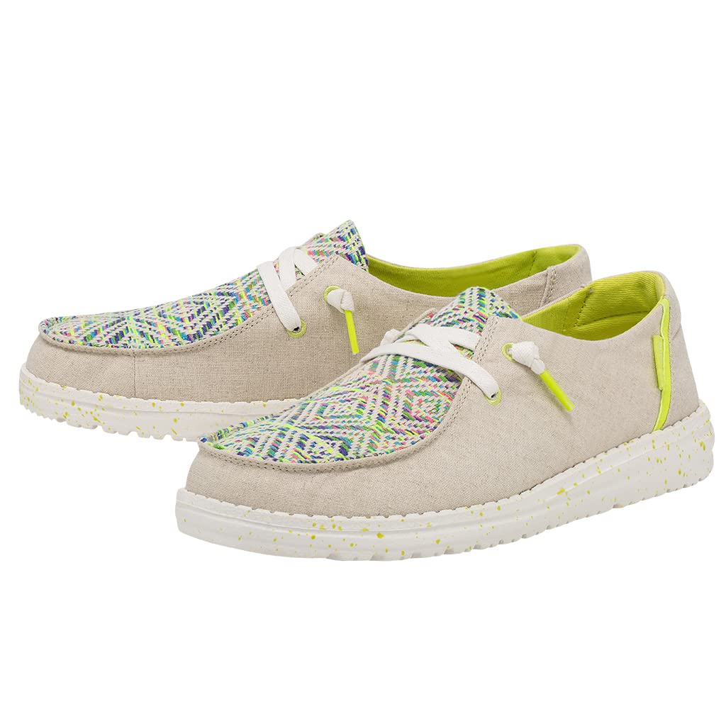 Hey Dude Women's Wendy Playa Fiesta Beach Party Size 6 | Women’s Shoes | Women’s Lace Up Loafers | Comfortable & Light-Weight