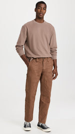Madewell Men's Brushed Long Sleeve Boxy Tee, Wet Pebble, Tan, L