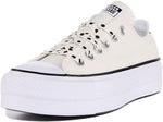 Converse Womens All Star Lift Ox Egret/Black/White Size 7.5