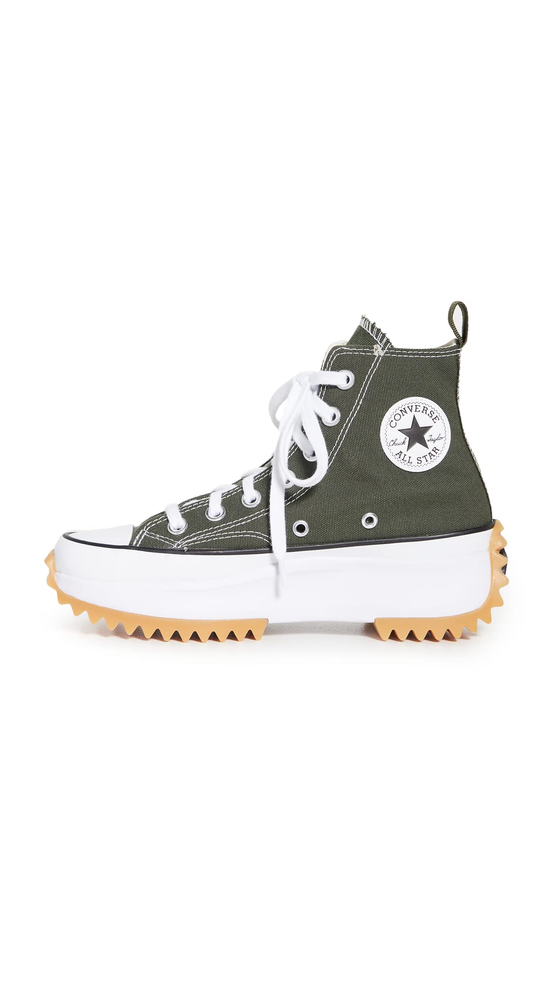 Converse Women's Run Star Hike Sneakers, Cargo Khaki/White/Black, 11.5 Medium US