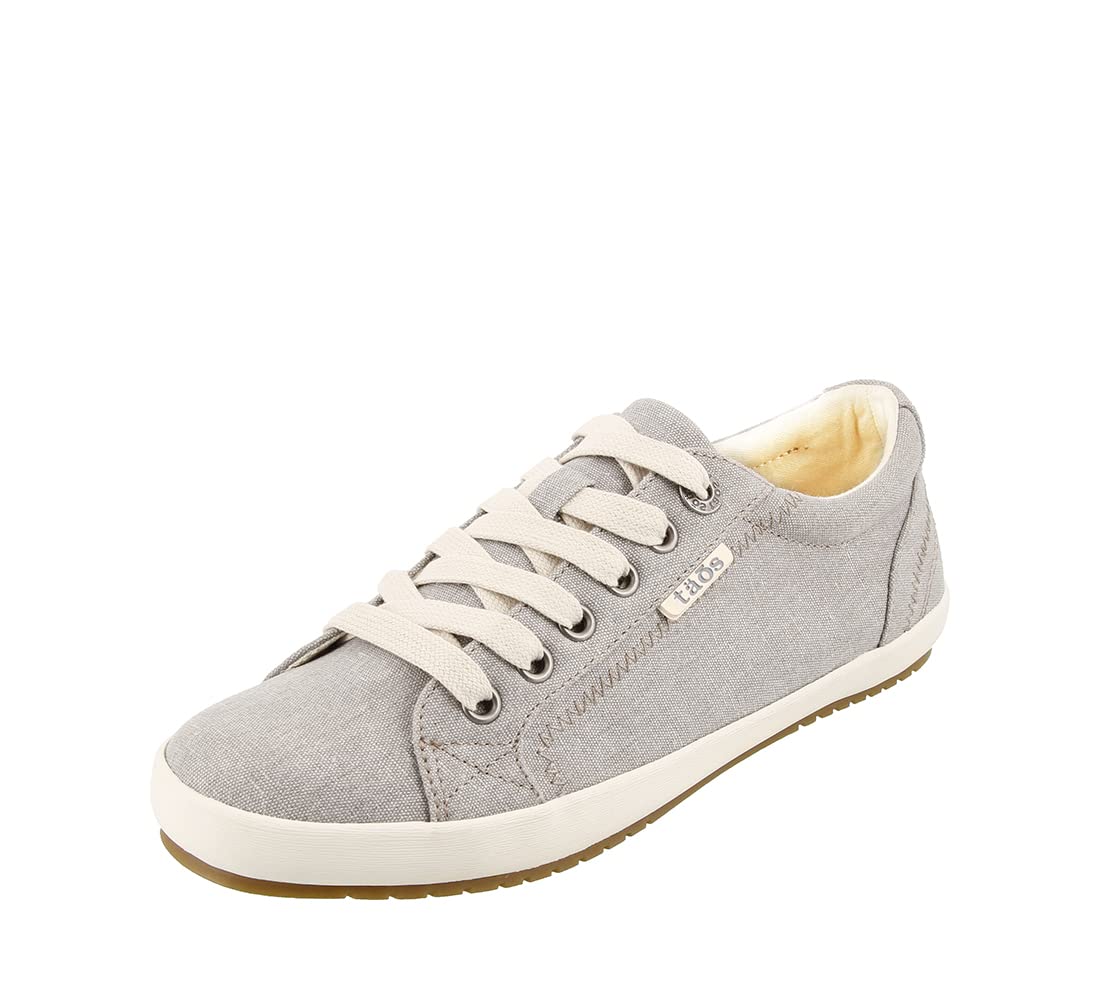 Taos Star Women's Sneaker - Iconic Style with Canvas Design for Everyday Adventures - Custom Fit Lacing and Premium Removable Footbed with Arch Support for All Day Comfort 10.5 Grey Wash Canvas