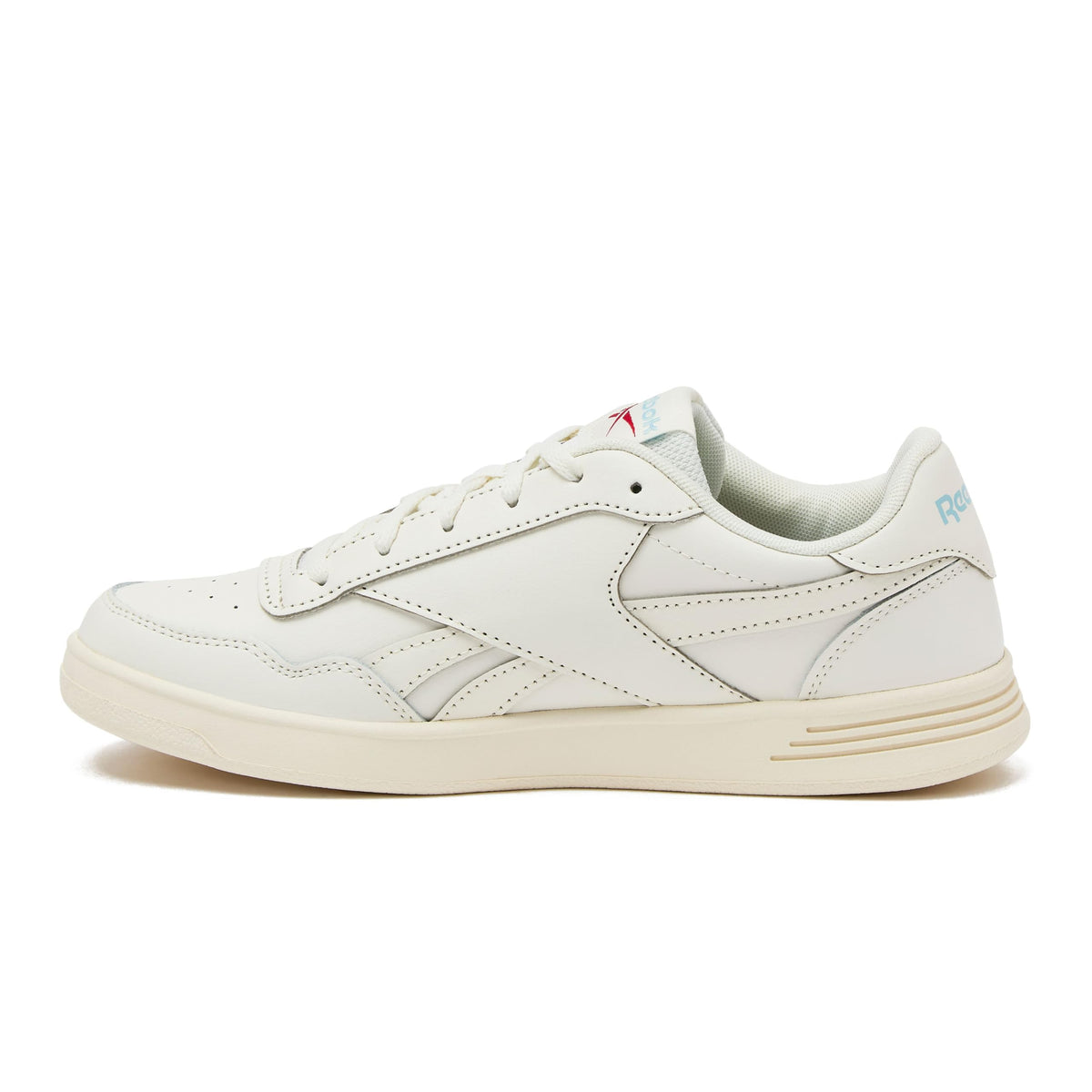 Reebok Court Advance Womens Sneakers - Casual Fashion White Sneakers for Women, Tennis Women's Shoes Size 5 to 11, FFP- Chalk/Blue Pearl/Vector Red, 9