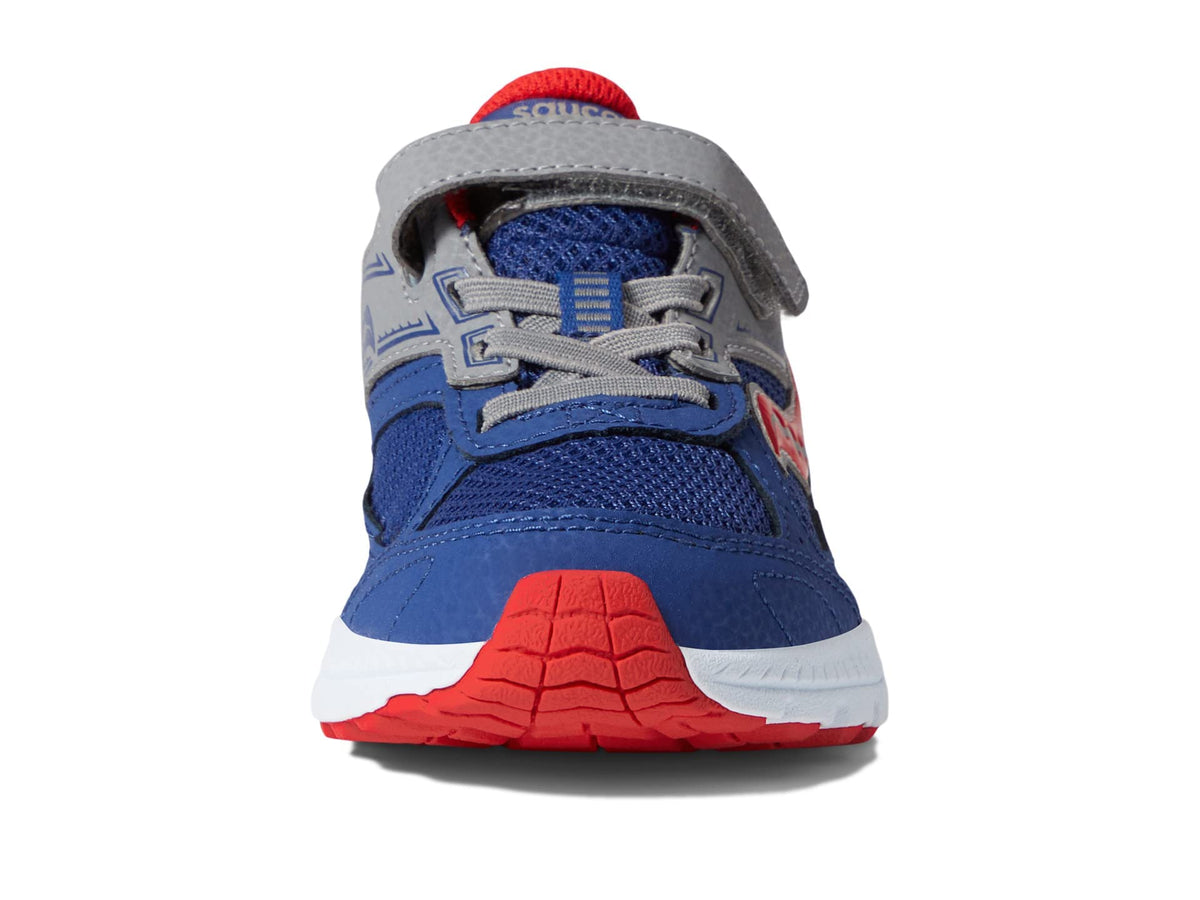 Saucony Cohesion 14 Alternative Closure Running Shoe, Navy/RED, 2 Wide US Unisex Big_Kid