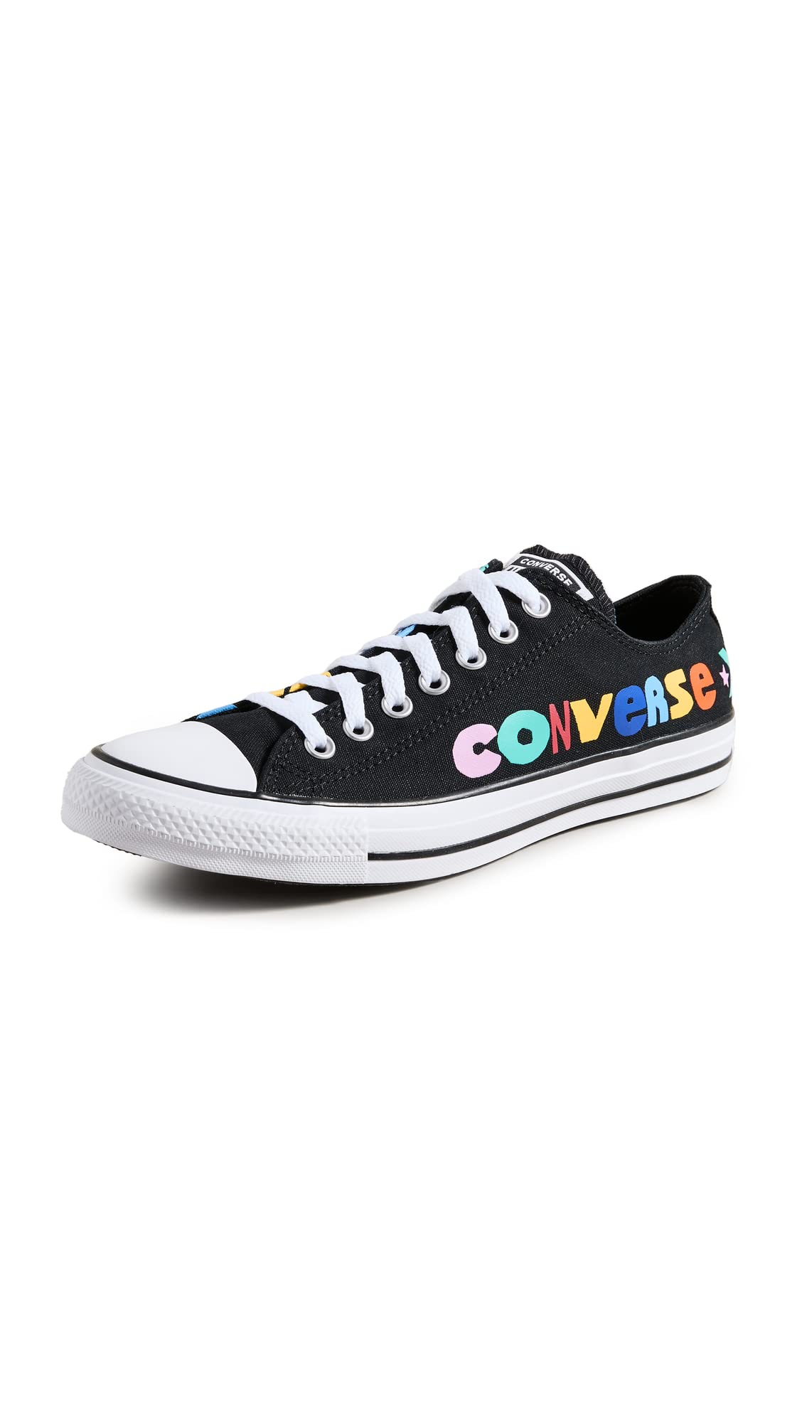 Converse Men's Chuck Taylor All Star Happy Face Sneakers, Black/Amarillo/Bold Mandarin, 7 Medium US