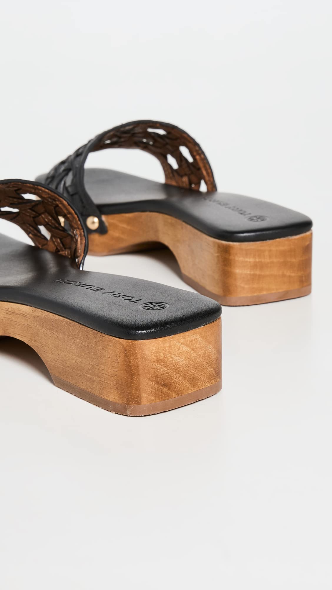 Tory Burch Women's Basket Weave Clogs, Perfect Black, 5.5 Medium US