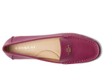 Coach® Marley Driver Women Loafers – Pebbled Leather Upper – Cushioned Footbed – Synthetic Lining – Gold Tone Deep Plum 8.5 B - Medium