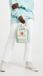 Fjallraven Women's Kanken Mini Backpack, Mint Green/Cool White, One Size