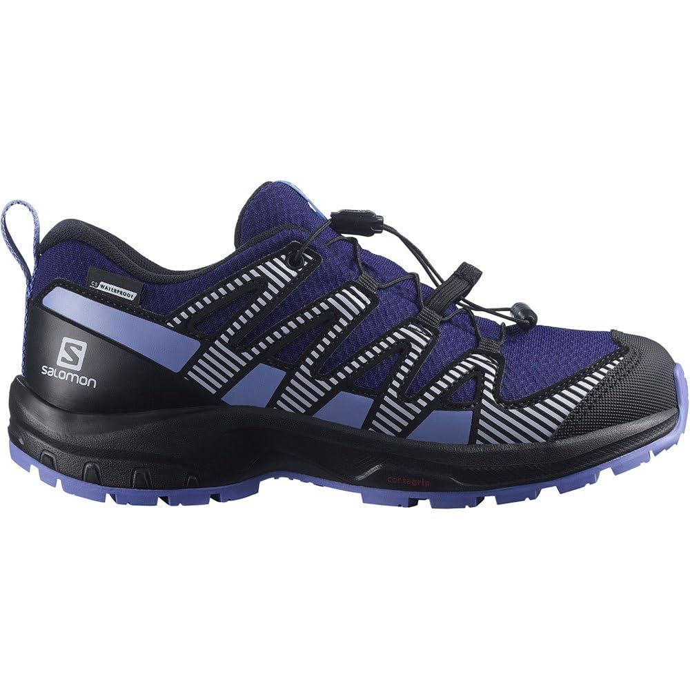 Salomon Kids XA PRO V8 CLIMASALOMON™ Waterproof Trail Running Shoes, Astral Aura/Black/Purple Heather, 7.5 Big Kid