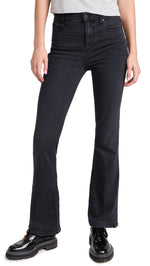 PAIGE Women's High Rise Laurel Canyon Jeans, Black Willow, 28